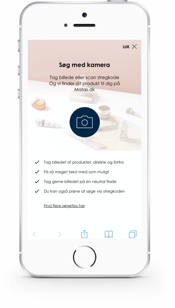 Find a product at matas.dk with visual search
